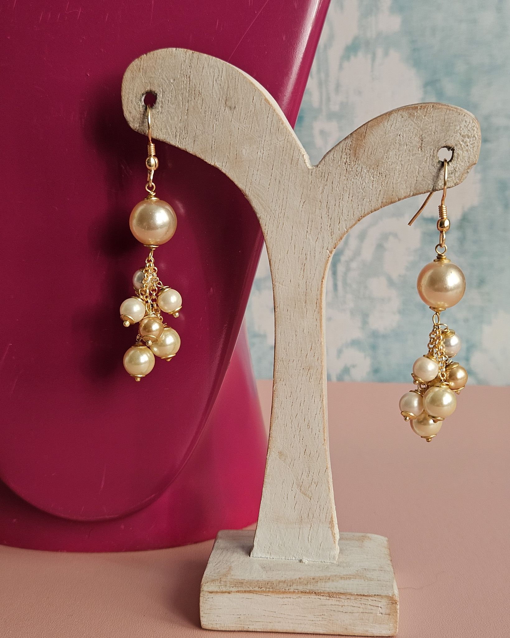 parure collana e orecchini con catena e perle parure collana e orecchini con catena e perle