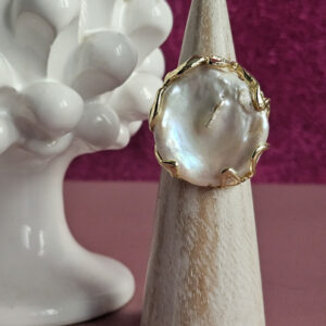 ANELLO PERLA PIATTA DA SALVARE