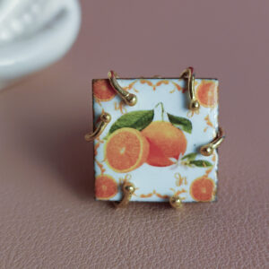 Anello con mattonella in ceramica di caltagirone 1