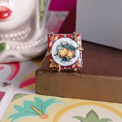 Anello con mattonrlla in ceramica di caltagirone 3
