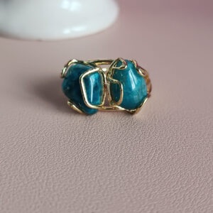 Anello doppio con apatite 1