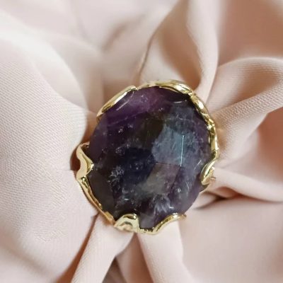 Anello in Ottone con Ametista