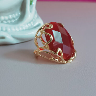 Anello ovale con corniola 1