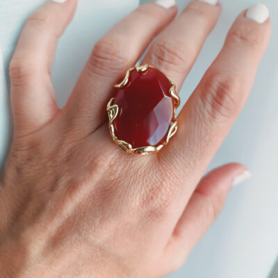 Anello ovale con corniola 4