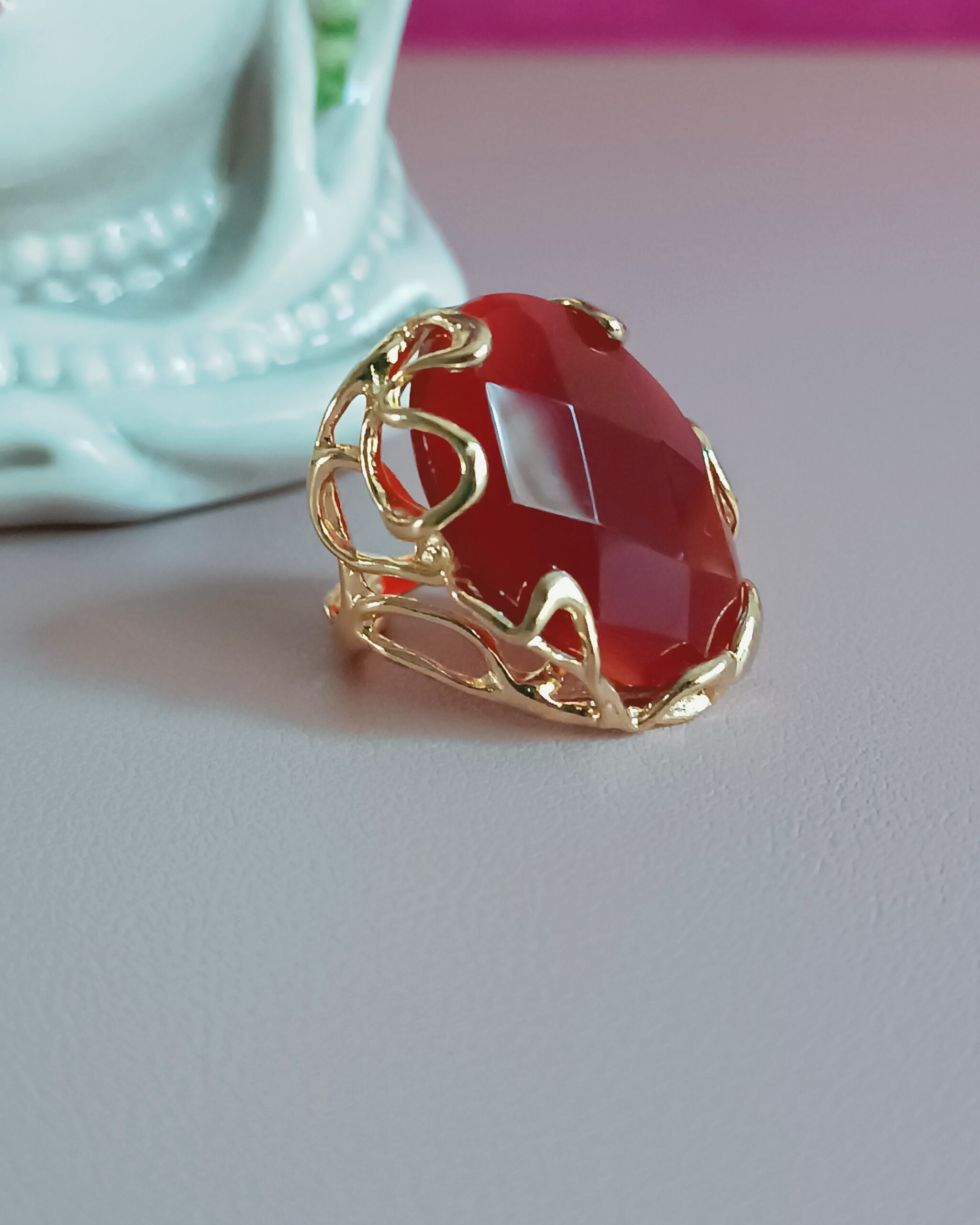 Anello ovale con corniola
