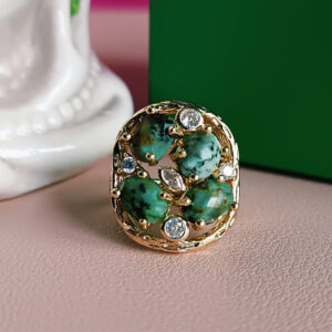 Anello tondo con giada africana