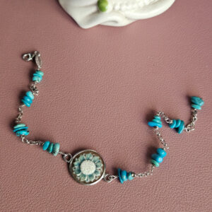 BRACCIALE A CATENA CON TURCHESE E CAMMEO