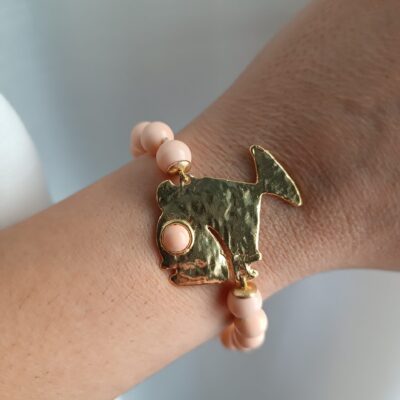 Bracciale con pietre rosa e pesciolino 2