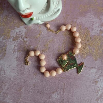 Bracciale con pietre rosa e pesciolino 3