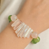 Bracciale con peridoto e Quarzo Rosa