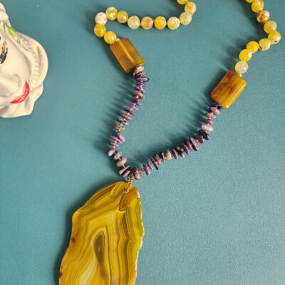 Collana Decollete con Agata Fuoco Gialla