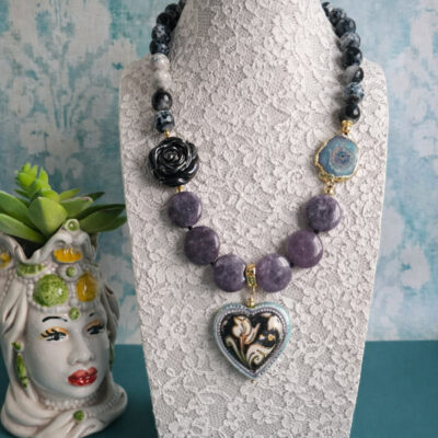 Collana Decollete con Agata Fuoco