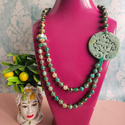 Collana Doppia con Agata Fuoco