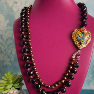 Collana Doppia con Agata Striata Viola