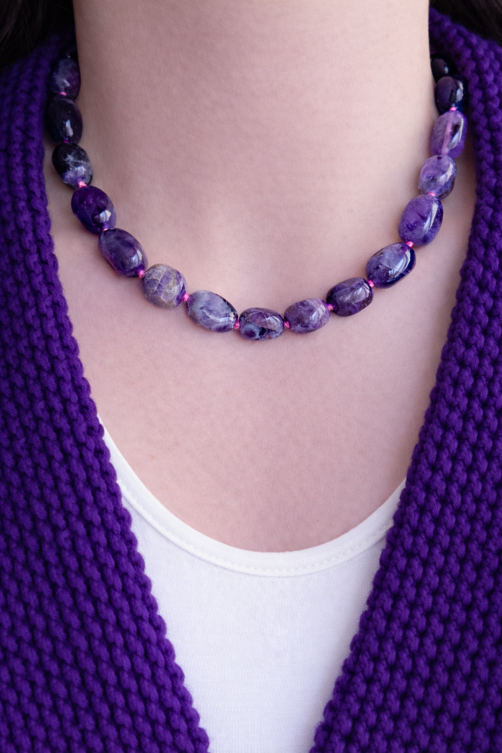 Collana Girocollo con Ametista Fossile 2