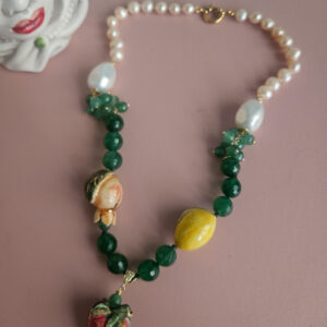 Collana Girocollo con Pietre Verdi