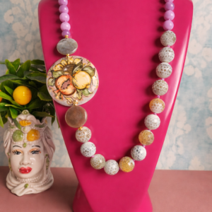Collana Lunga Siciliana con Giada Kunzite