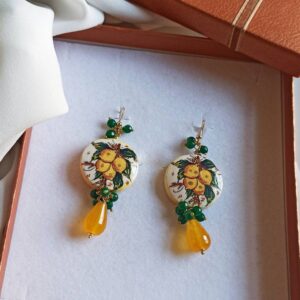 Orecchini con mattonelle in Ceramica di Caltagirone