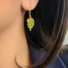 Orecchini in Argento 925 Placcato Oro con Grappolo di Peridoto