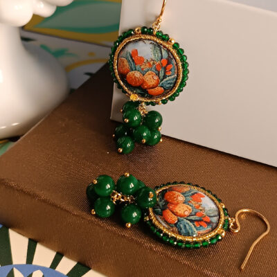 Orecchini siciliani con mattonelle in ceramica di caltagirone 1