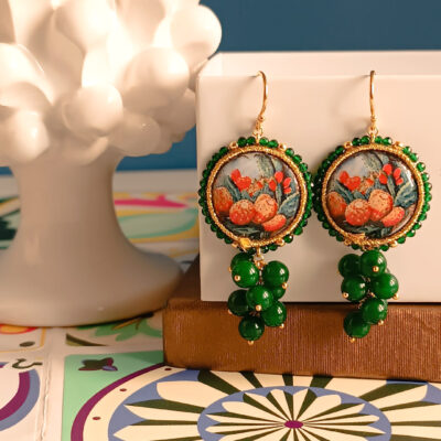 Orecchini siciliani con mattonelle in ceramica di caltagirone