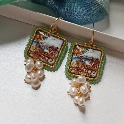 Sicily ceramic tile earrings