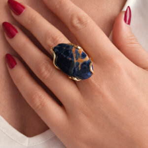 anello ovale con sodalite trmaonto