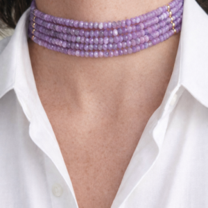 choker 5 fili con pietre lilla