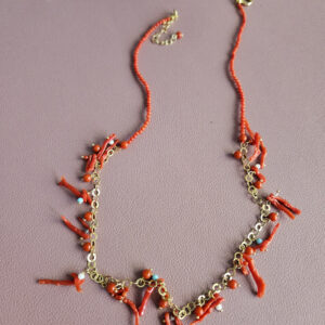 collana con pasta di corallo e corallo naturale rosso