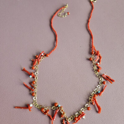 collana con pasta di corallo e corallo naturale rosso