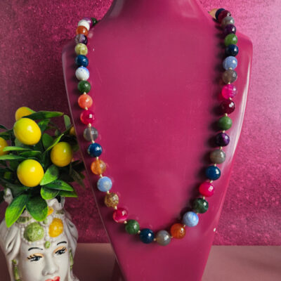 collana lunga con agata arcobaleno