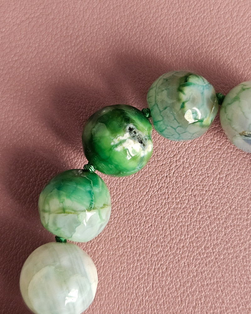 collana lunga con agata fuoco verde e sicilia in ceramica di caltagirone 8