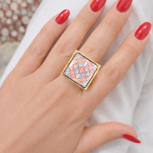 Anello artigianale con Mattonella in Ceramica di Caltagirone 7
