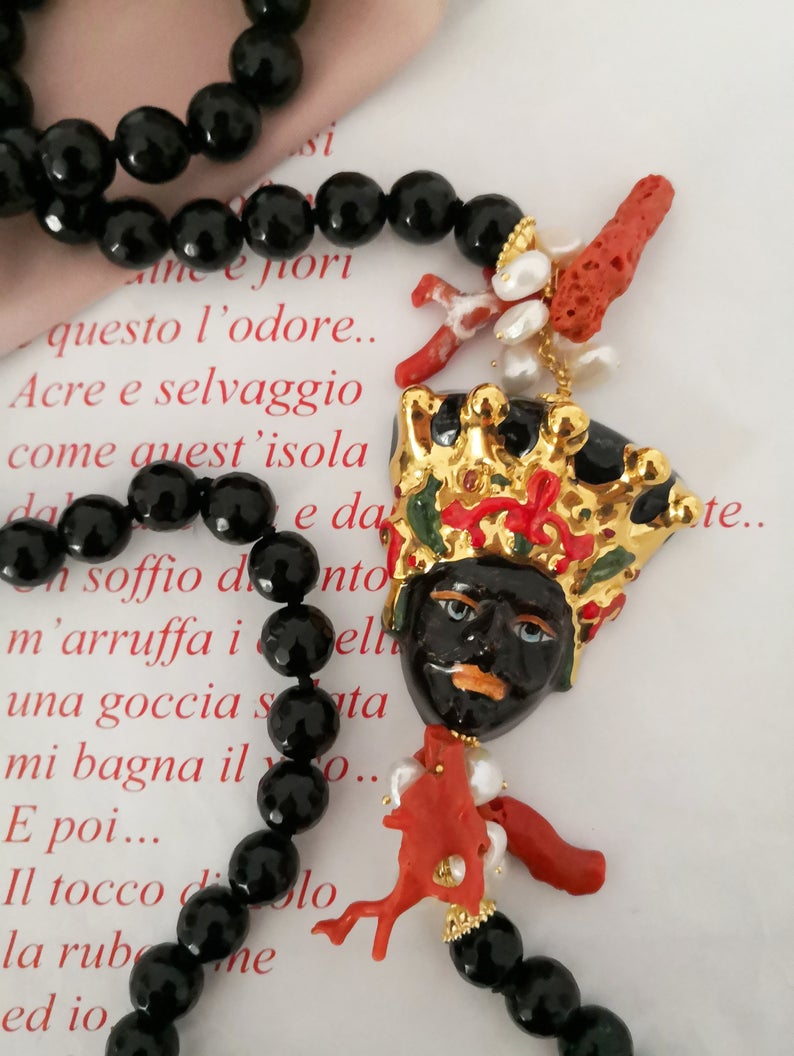 sicily moor head necklace